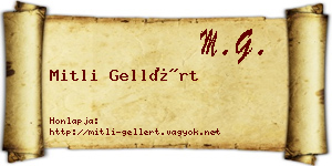 Mitli Gellért névjegykártya